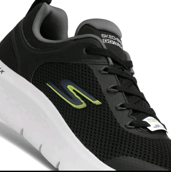 Skechers Men's Go Walk Flex-Independent Sneaker, Black/Grey - Picture 2 of 9